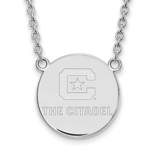 10K White Gold 10Kw Logoart The Citadel Large Pendant Necklace