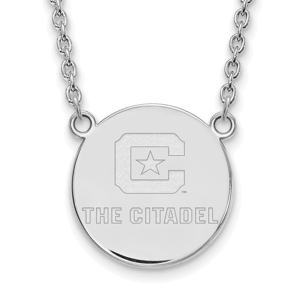 10K White Gold 10Kw Logoart The Citadel Large Pendant Necklace
