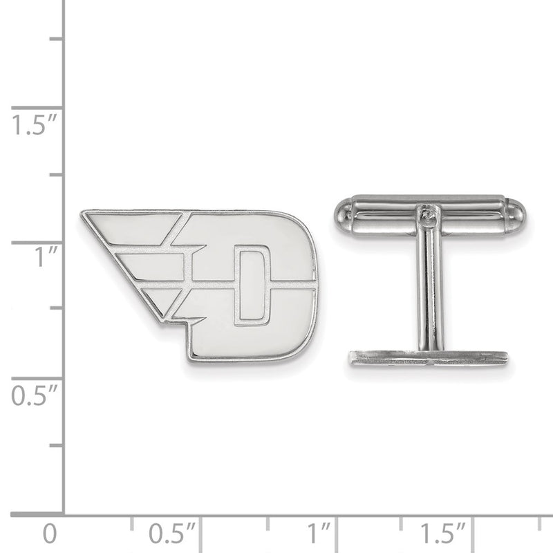 Sterling Silver Rhod-Pltd Logoart University of Dayton Cuff Links
