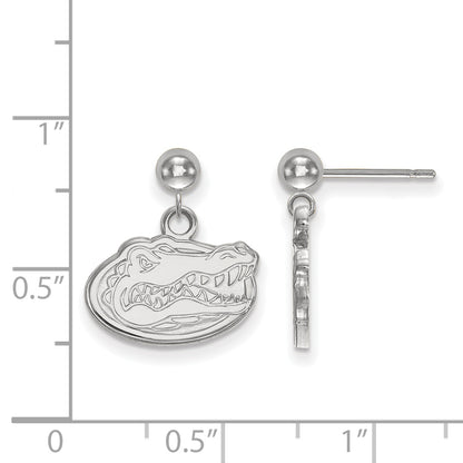 Sterling Silver Rhodium Plated Logoart University Of Florida Dangle Ball Post Earrings