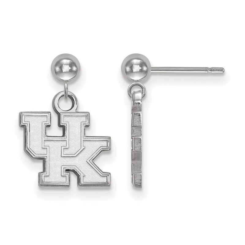 Sterling Silver Rhodium Plated Logoart University Of Kentucky U K Dangle Ball Post Earrings