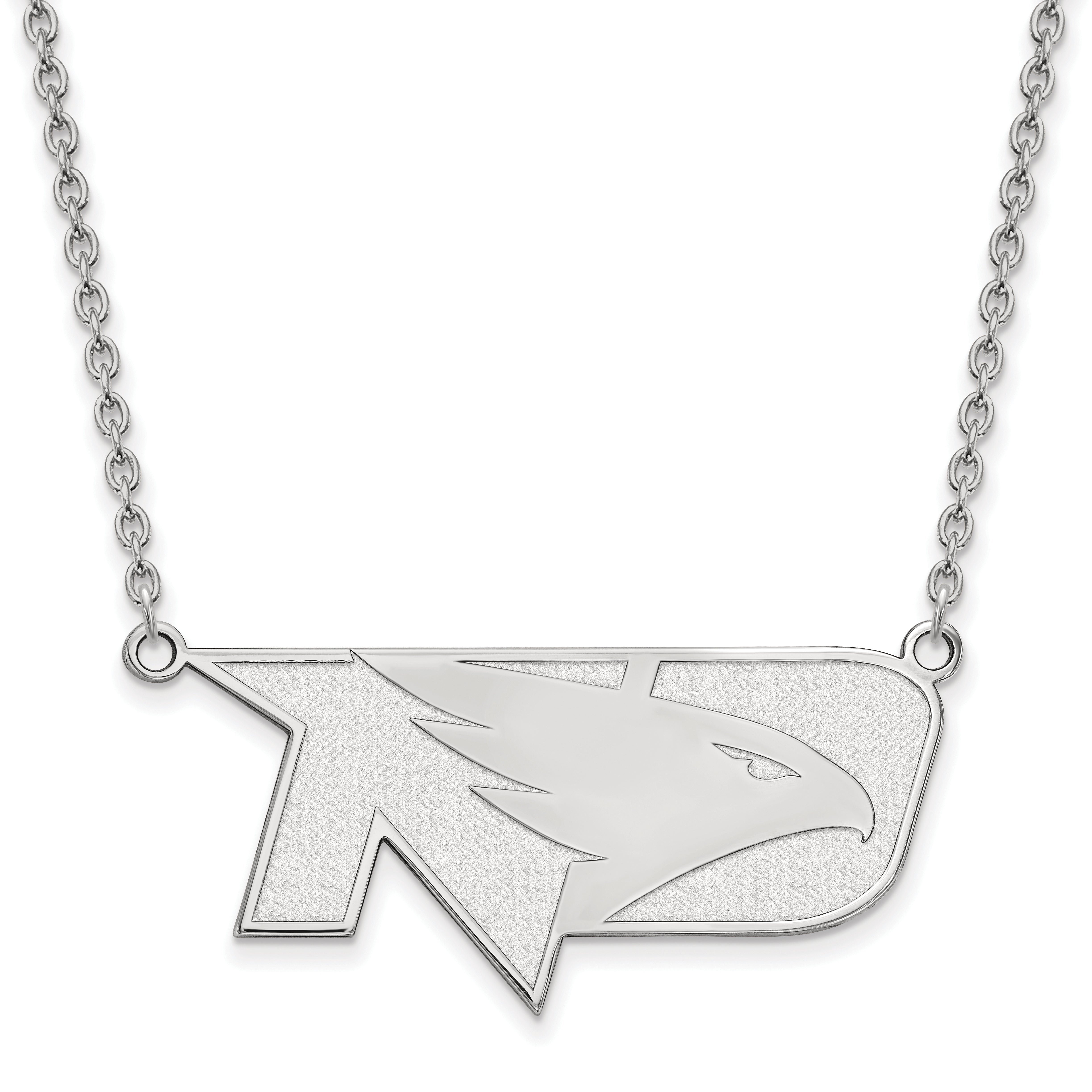 10K White Gold Logoart University Of North Dakota Large Pendant 18 Inch Necklace