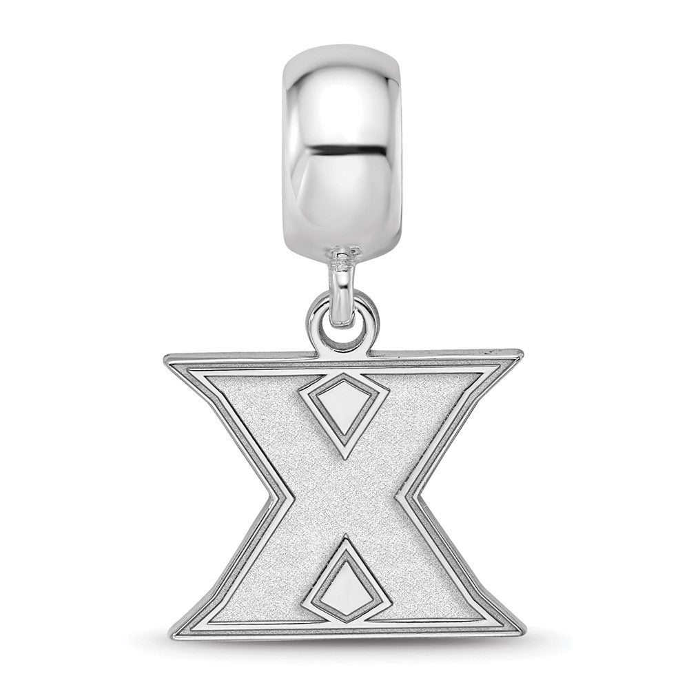 Sterling Silver Rhod-Pltd Logoart Xavier University Small Dangle Bead
