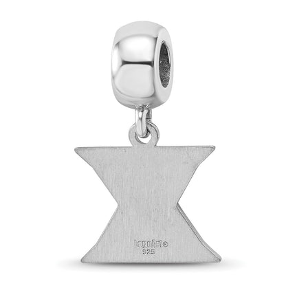 Sterling Silver Rhod-Pltd Logoart Xavier University Small Dangle Bead