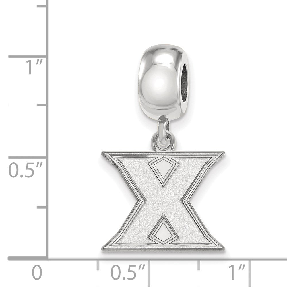 Sterling Silver Rhod-Pltd Logoart Xavier University Small Dangle Bead
