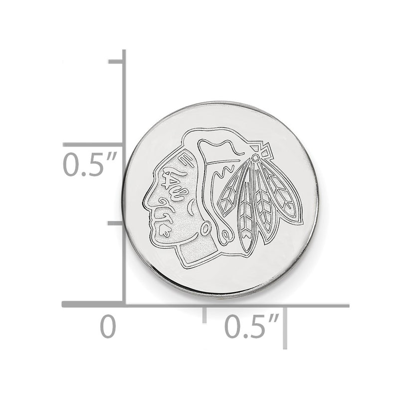 14K White Gold NHL LogoArt Chicago Blackhawks Lapel Pin