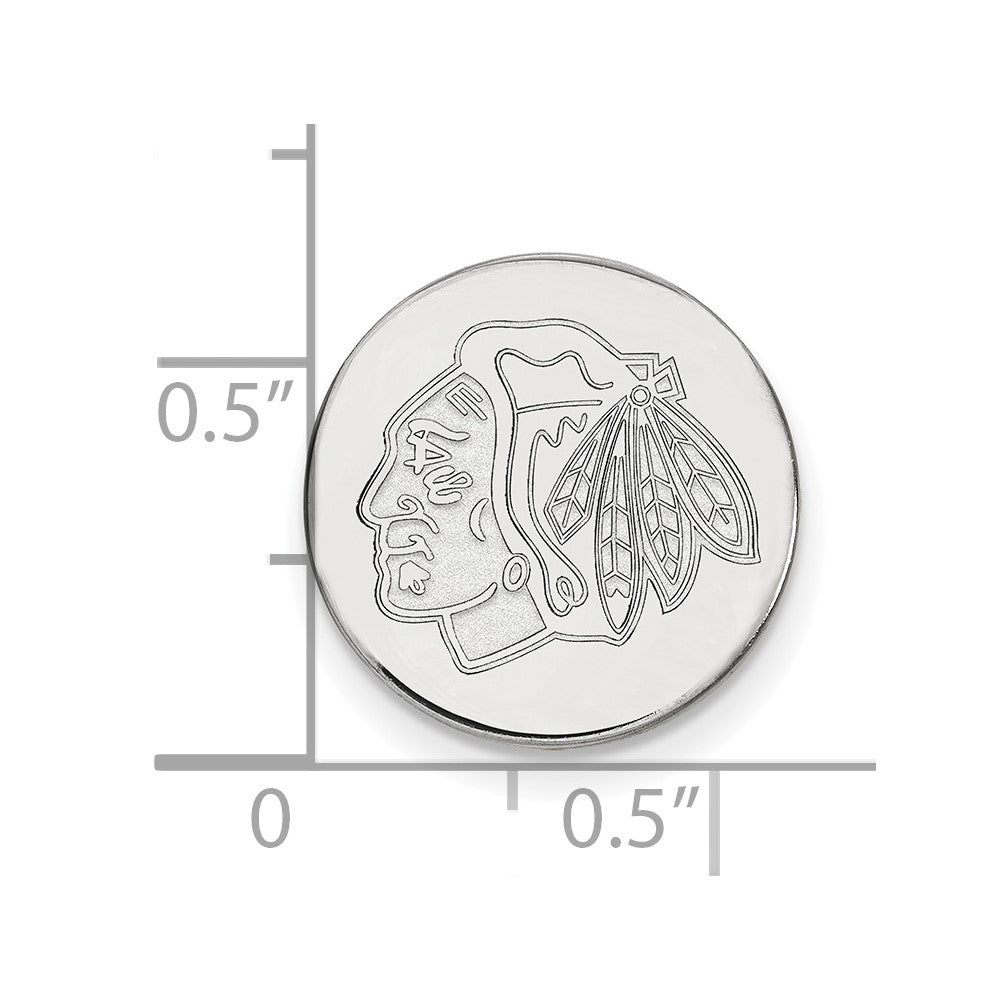 Sterling Silver Rhodium Plated Nhl Logoart Chicago Blackhawks Lapel Pin