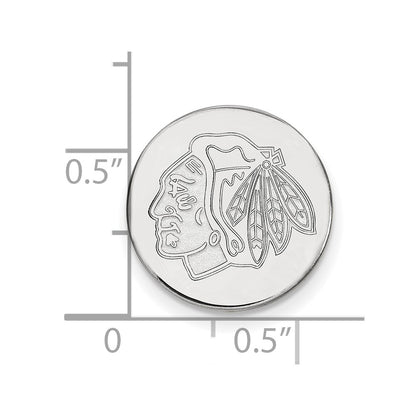 Sterling Silver Rhodium Plated Nhl Logoart Chicago Blackhawks Lapel Pin