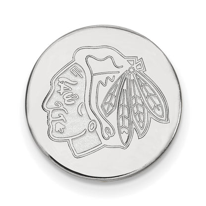 Sterling Silver Rhodium Plated Nhl Logoart Chicago Blackhawks Lapel Pin
