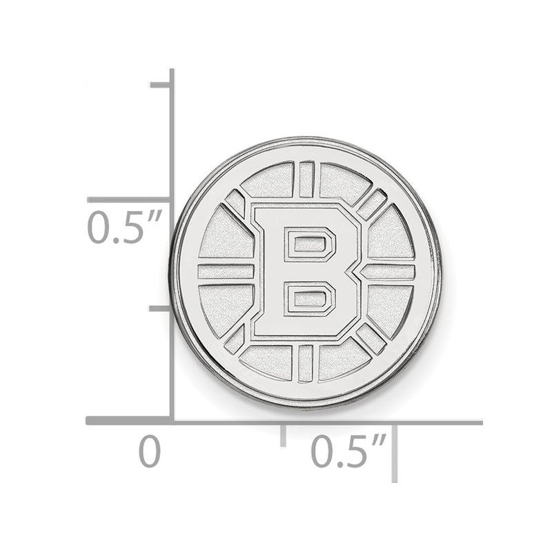 Sterling Silver Rhodium-Plated Nhl Logoart Boston Bruins Lapel Pin