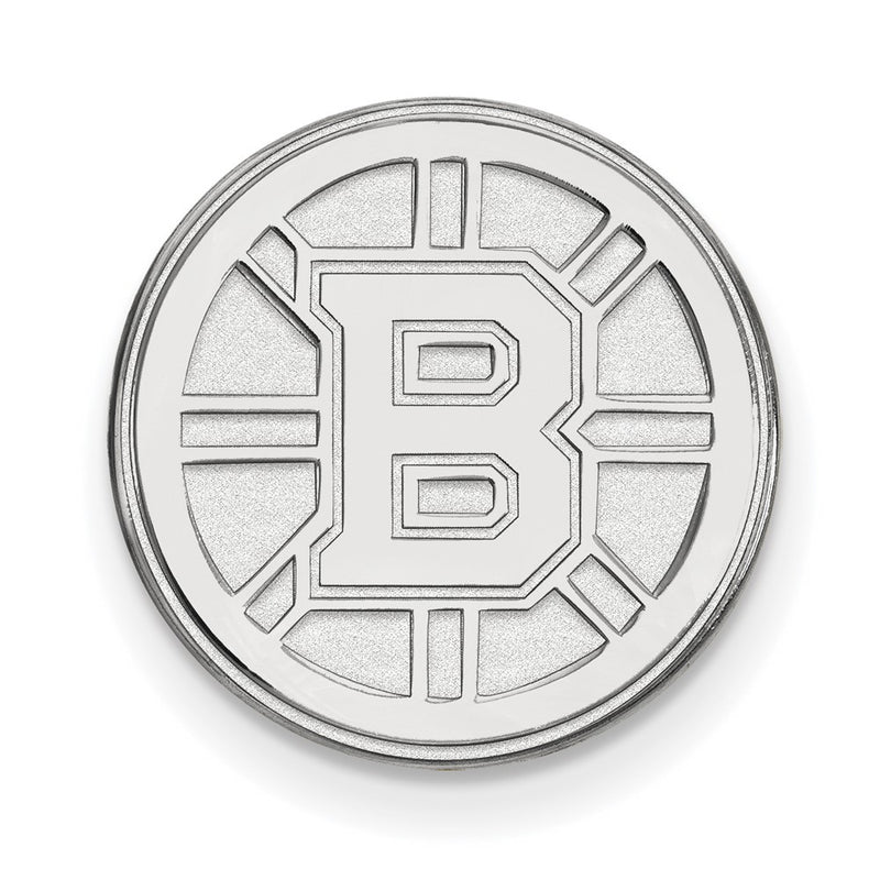 14K White Gold NHL LogoArt Boston Bruins Lapel Pin