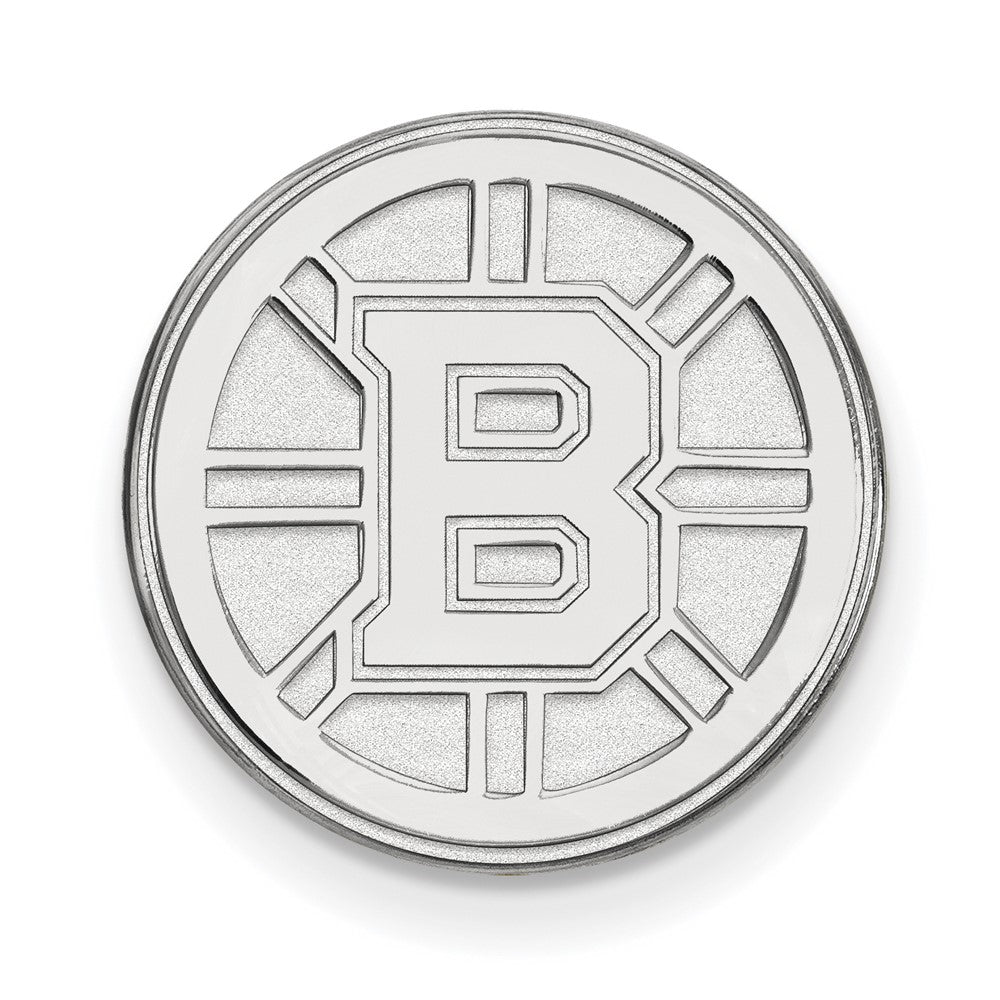 Sterling Silver Rhodium-Plated Nhl Logoart Boston Bruins Lapel Pin