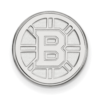 Sterling Silver Rhodium-Plated Nhl Logoart Boston Bruins Lapel Pin