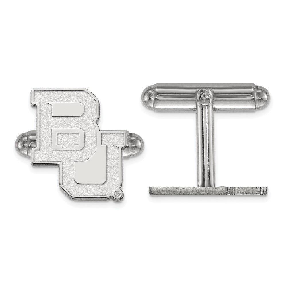 Sterling Silver Rhod-Pltd Logoart Baylor University Cuff Links