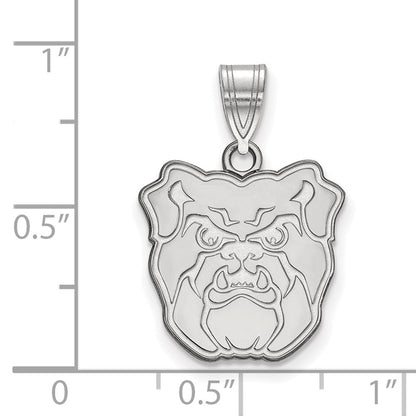 Sterling Silver Rhodium Plated Logoart Butler University Bulldog Medium Pendant