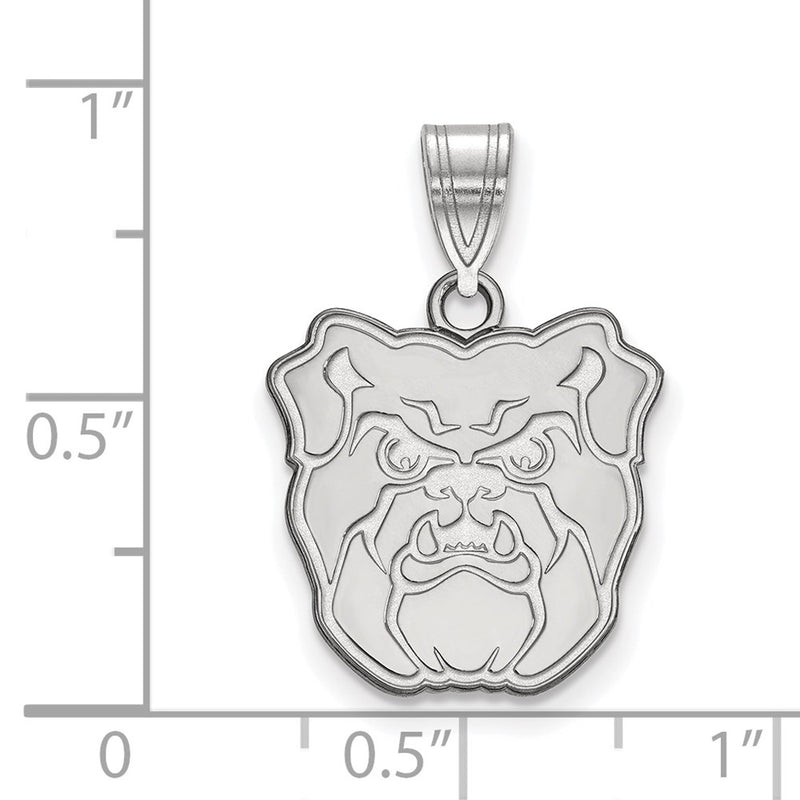 Sterling Silver Rhodium Plated Logoart Butler University Bulldog Medium Pendant