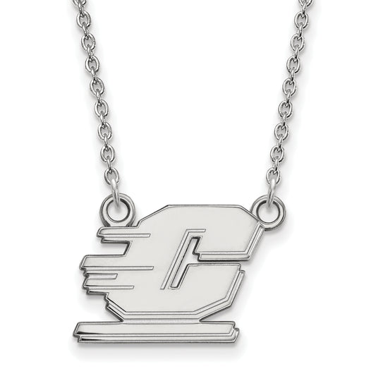 10K White Gold Logoart Central Michigan University Letter C Small Pendant 18 Inch Necklace