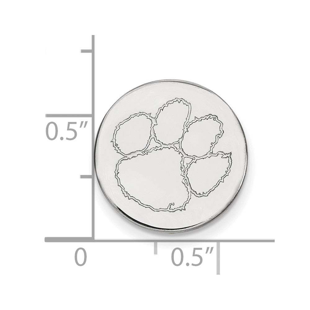Sterling Silver Rhod-Pltd Logoart Clemson University Lapel Pin