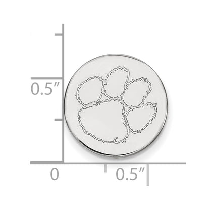 Sterling Silver Rhod-Pltd Logoart Clemson University Lapel Pin