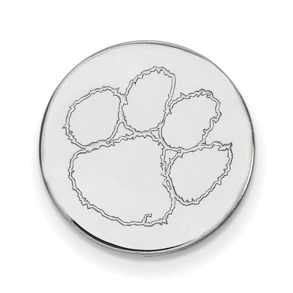 Sterling Silver Rhod-Pltd Logoart Clemson University Lapel Pin