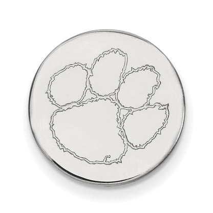Sterling Silver Rhod-Pltd Logoart Clemson University Lapel Pin
