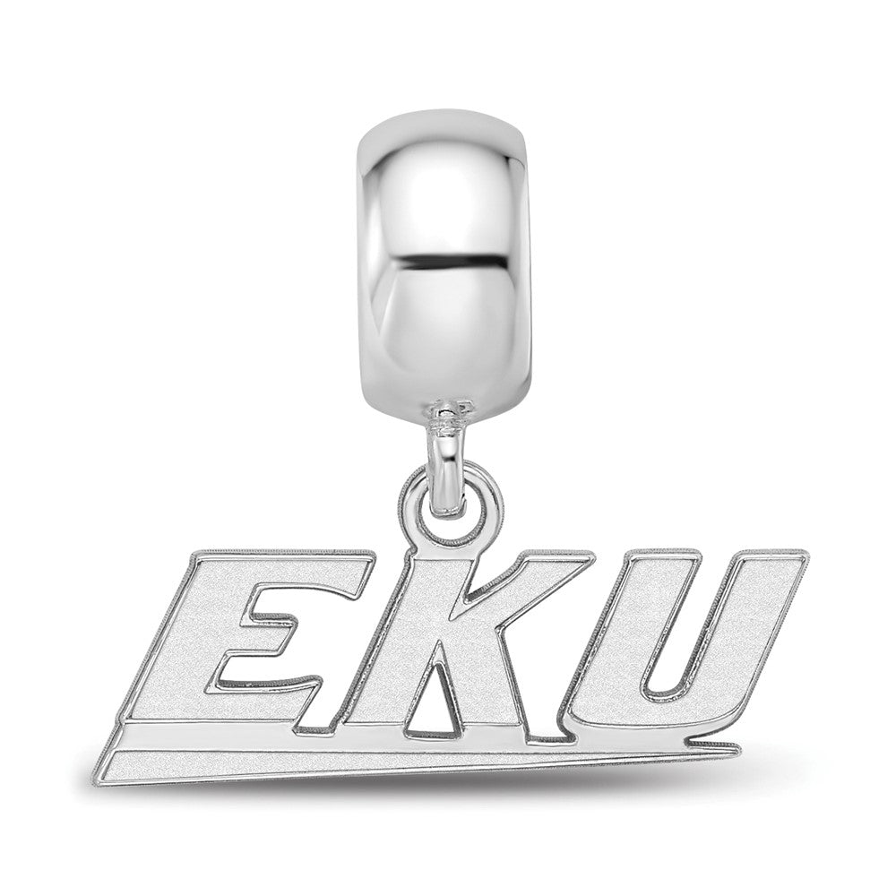 Sterling Silver Rhod-Pltd Logoart Eastern Kentucky Univ. Xs Dangle Bead