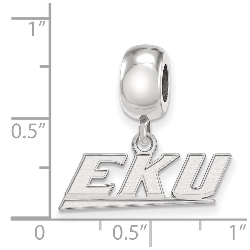 Sterling Silver Rhod-Pltd Logoart Eastern Kentucky Univ. Xs Dangle Bead