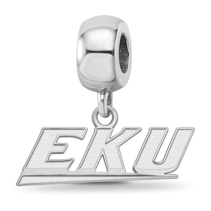 Sterling Silver Rhod-Pltd Logoart Eastern Kentucky Univ. Xs Dangle Bead