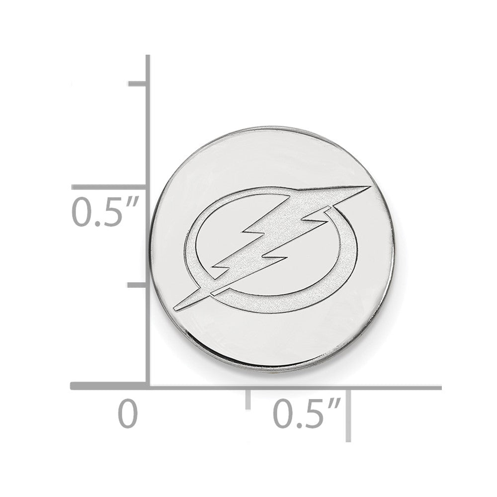 Sterling Silver Rhod-Pltd Nhl Logoart Tampa Bay Lightning Lapel Pin