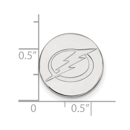 Sterling Silver Rhod-Pltd Nhl Logoart Tampa Bay Lightning Lapel Pin