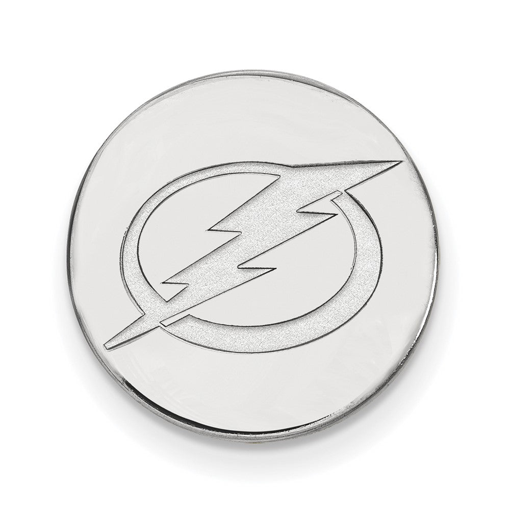 Sterling Silver Rhod-Pltd Nhl Logoart Tampa Bay Lightning Lapel Pin