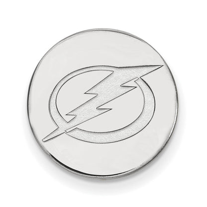 Sterling Silver Rhod-Pltd Nhl Logoart Tampa Bay Lightning Lapel Pin