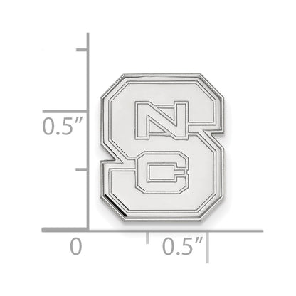 Sterling Silver Rhod-Pltd Logoart North Carolina State University Lapel Pin
