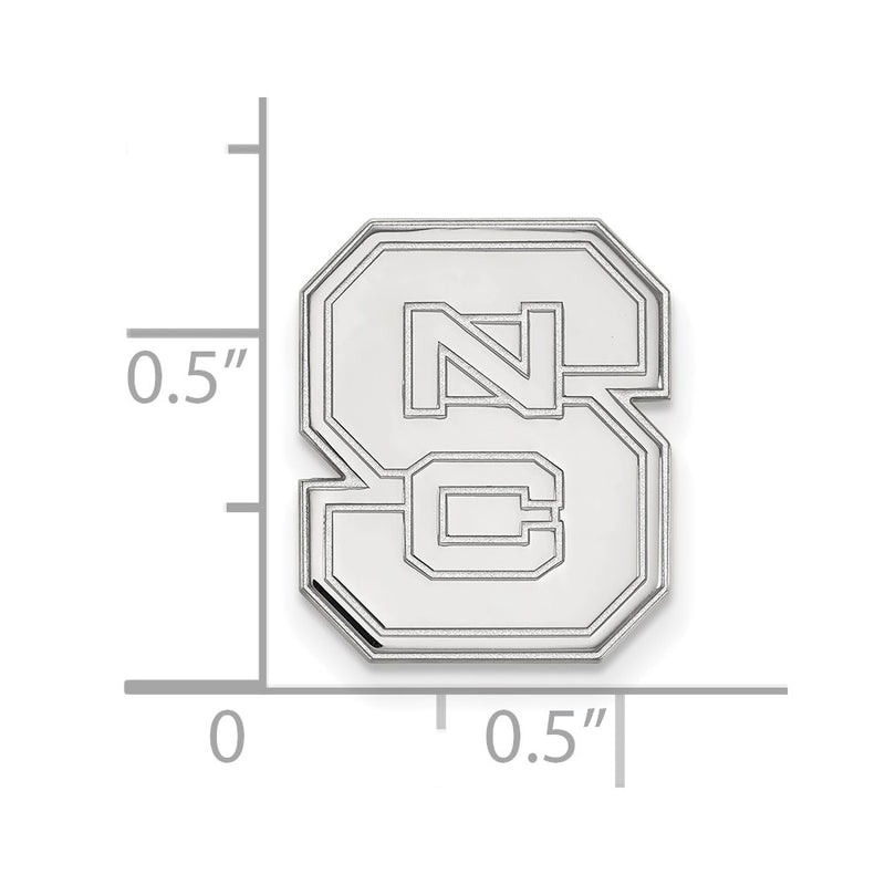 Sterling Silver Rhod-Pltd Logoart North Carolina State University Lapel Pin