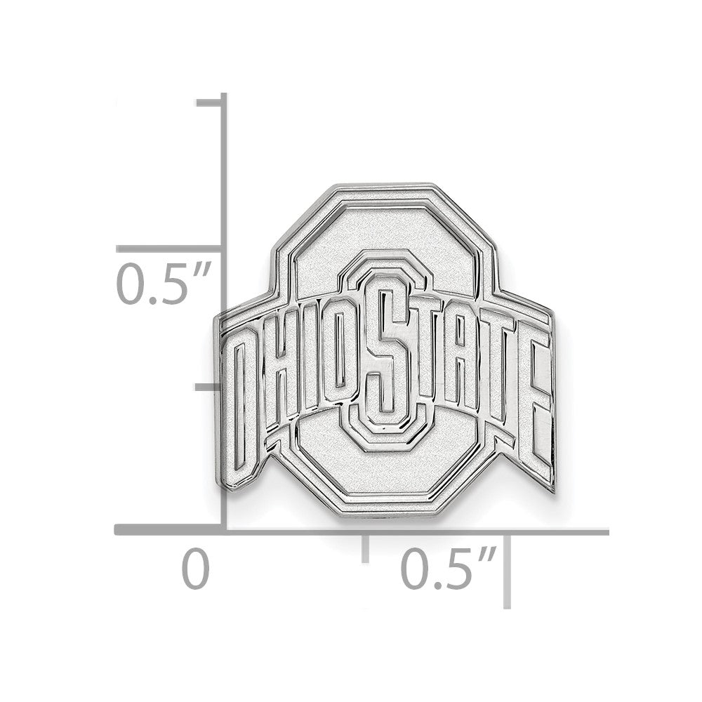 Sterling Silver Rhod-Pltd Logoart Ohio State University Lapel Pin
