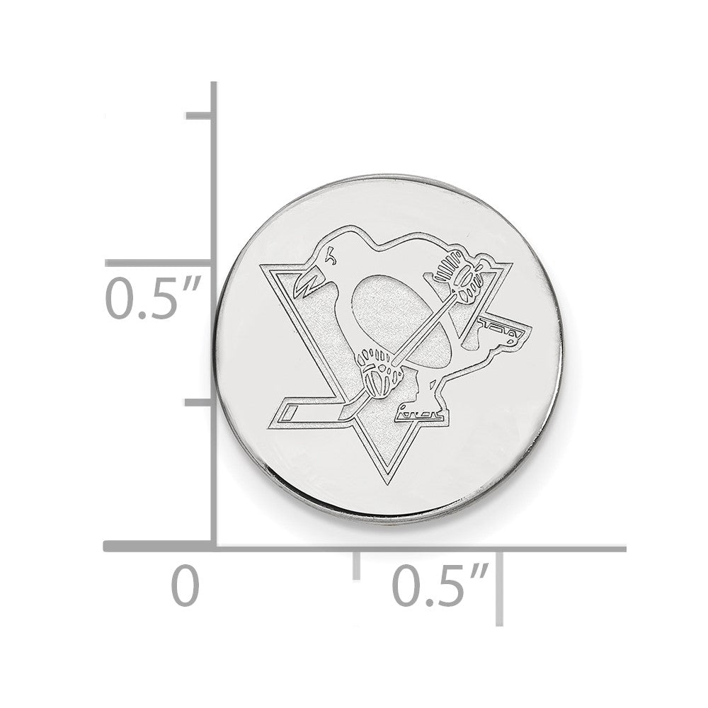Sterling Silver Rhod-Pltd Nhl Logoart Pittsburgh Penguins Lapel Pin