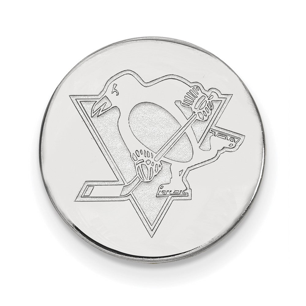 Sterling Silver Rhod-Pltd Nhl Logoart Pittsburgh Penguins Lapel Pin