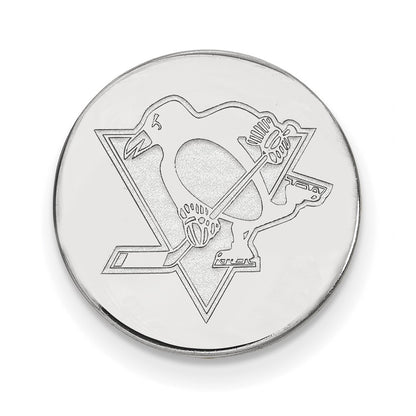 Sterling Silver Rhod-Pltd Nhl Logoart Pittsburgh Penguins Lapel Pin