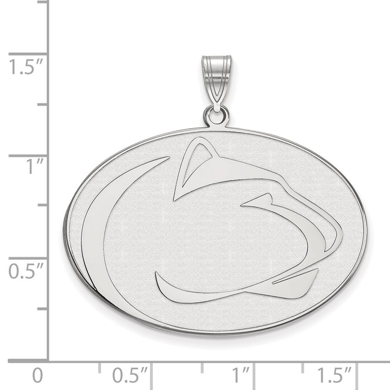 Sterling Silver Rhodium Plated Logoart Penn State University Lion Extra Large Pendant