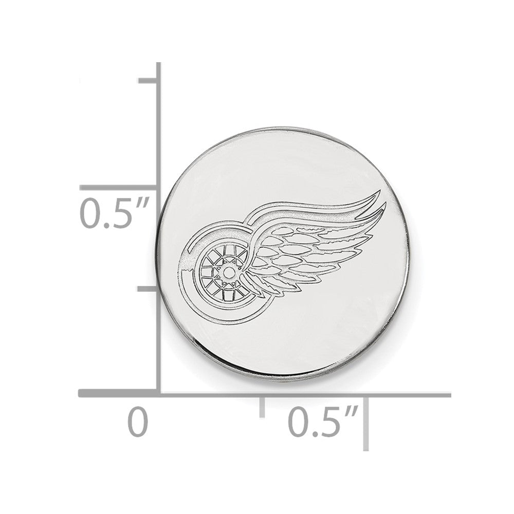 Sterling Silver Rhodium-Plated Nhl Logoart Detroit Red Wings Lapel Pin