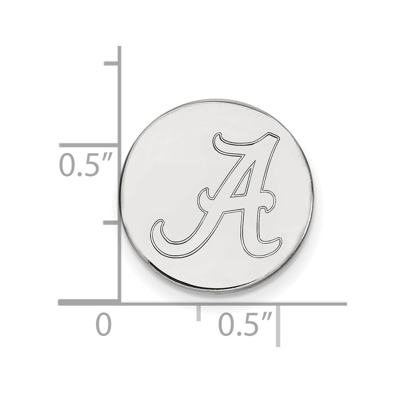 14K White Gold LogoArt University of Alabama Letter A Lapel Pin