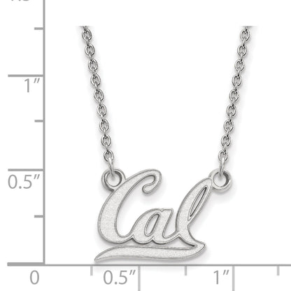 10K White Gold Logoart University Of California Berkeley Small Pendant 18 Inch Necklace