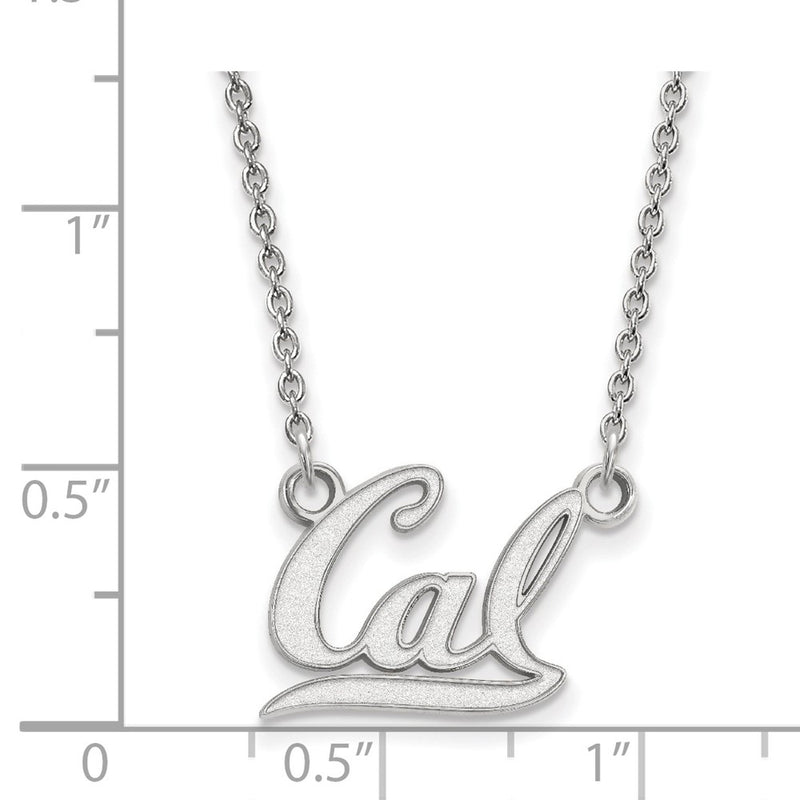 10K White Gold Logoart University Of California Berkeley Small Pendant 18 Inch Necklace