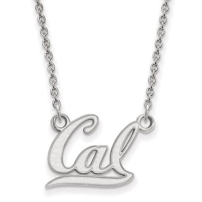 Sterling Silver Rhodium Plated Logoart University Of California Berkeley Small Pendant 18 Inch Necklace