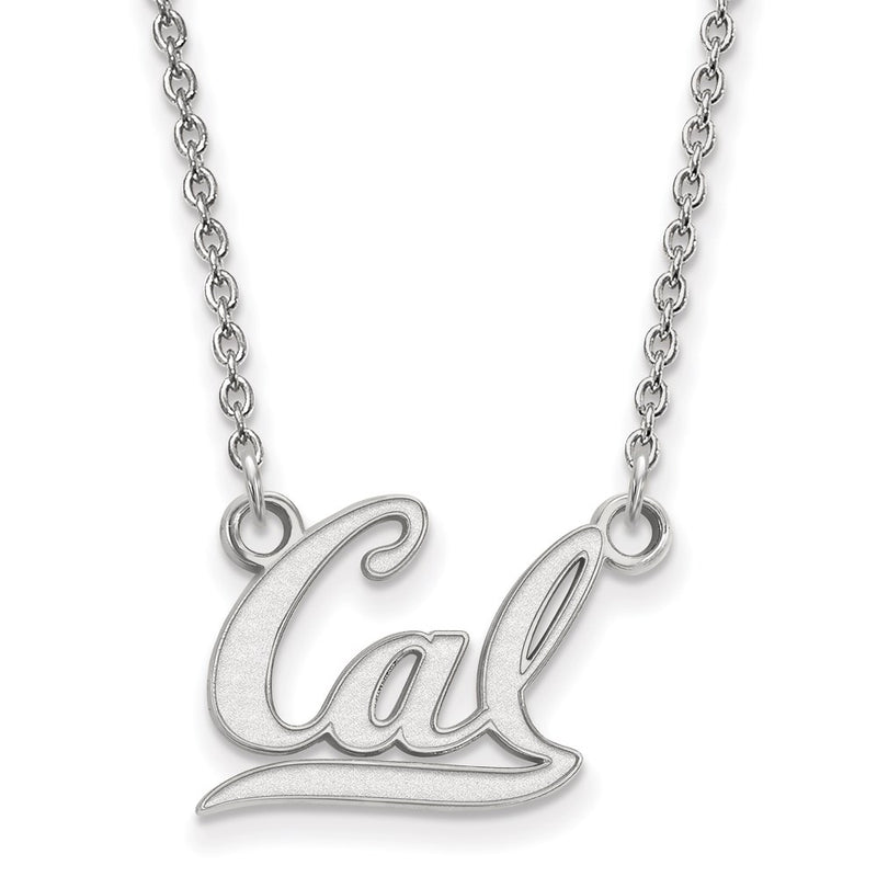 Sterling Silver Rhodium Plated Logoart University Of California Berkeley Small Pendant 18 Inch Necklace