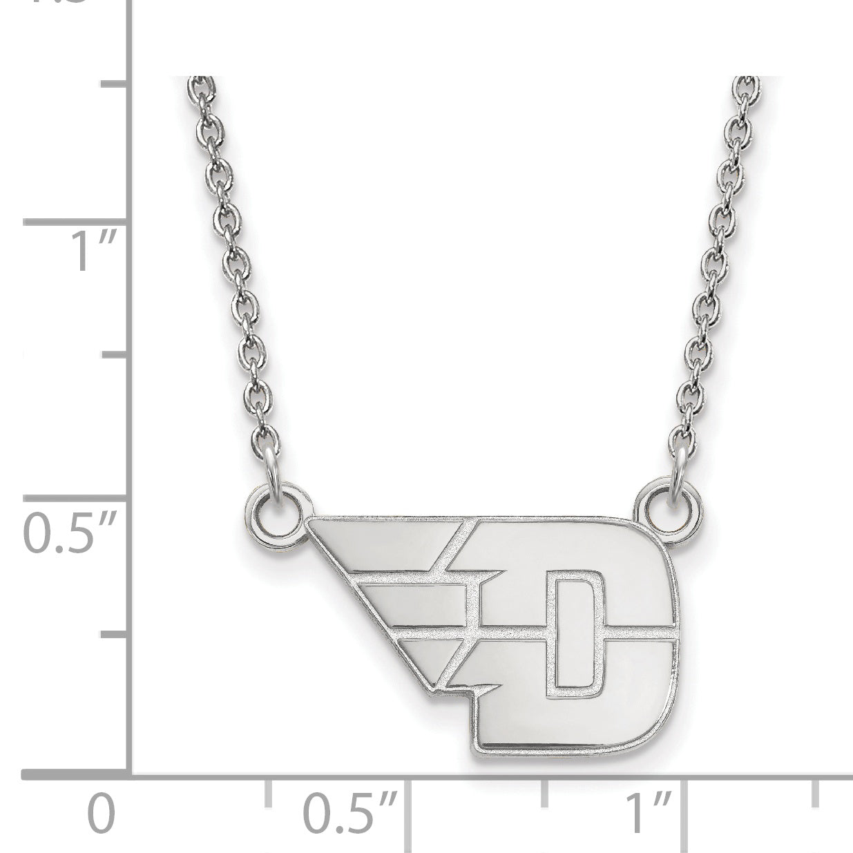 10K White Gold Logoart University Of Dayton Small Pendant 18 Inch Necklace