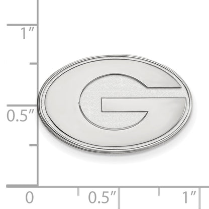 Sterling Silver Rhod-Pltd Logoart University of Georgia Lapel Pin