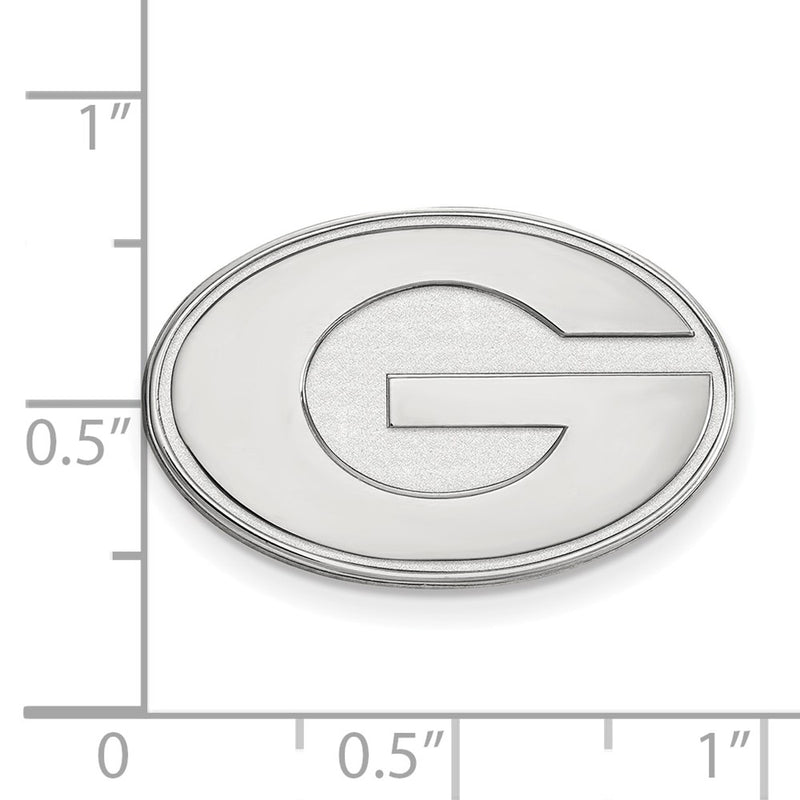Sterling Silver Rhod-Pltd Logoart University of Georgia Lapel Pin
