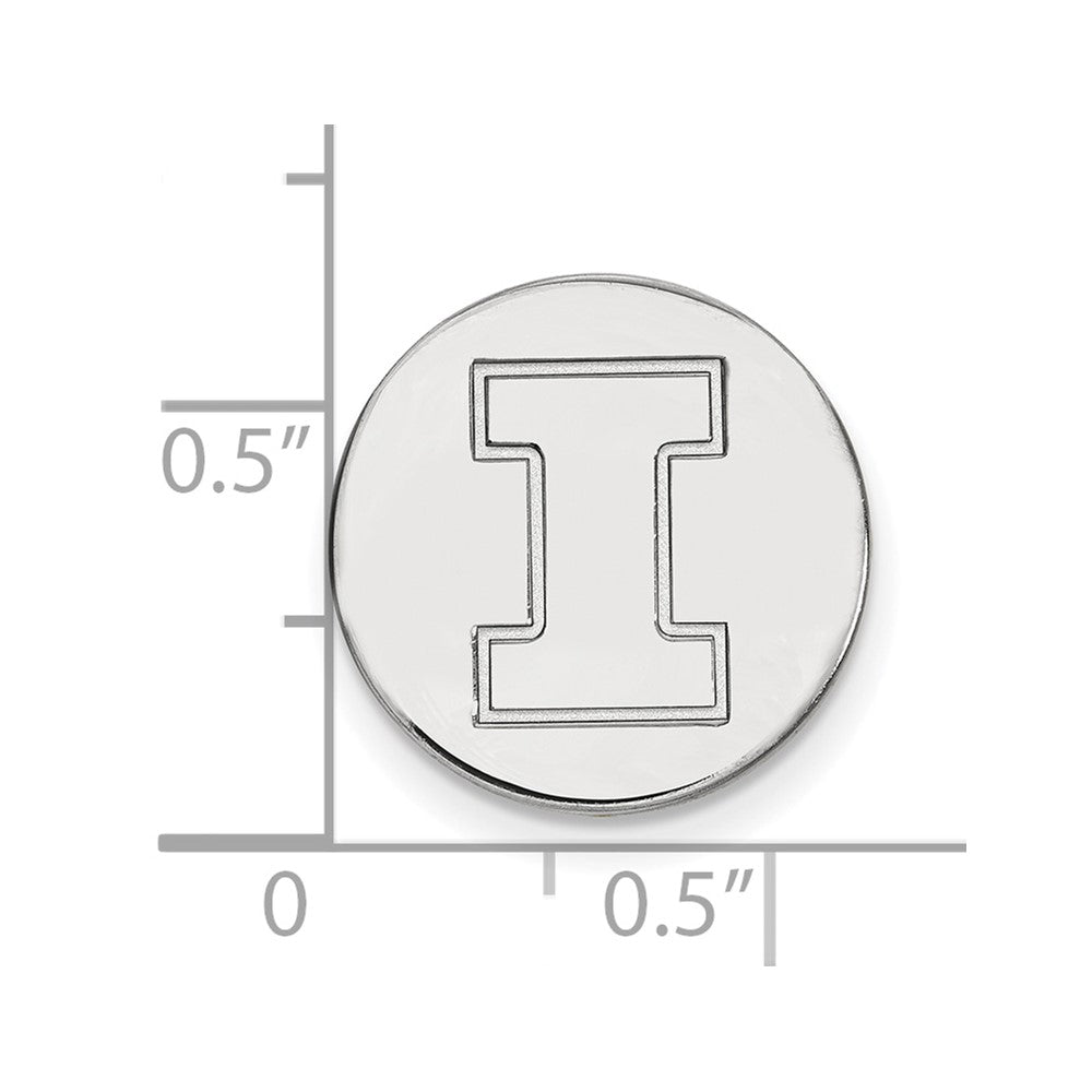 Sterling Silver Rhodium-Plated Logoart Univ. of Illinois Letter I Lapel Pin