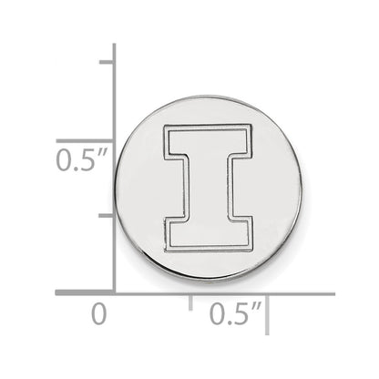 Sterling Silver Rhodium-Plated Logoart Univ. of Illinois Letter I Lapel Pin